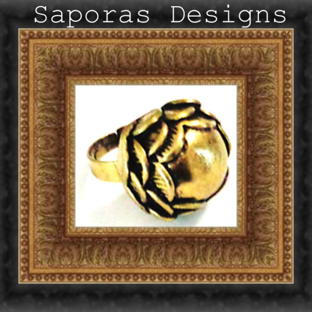 Size 8 & Adjustable To Fit Most Fingers Antique Theme Flower Design Ring